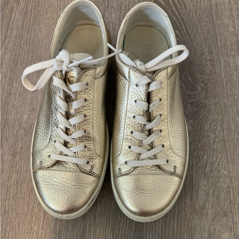 Ecco Gold Sneakers with Metallic Finish